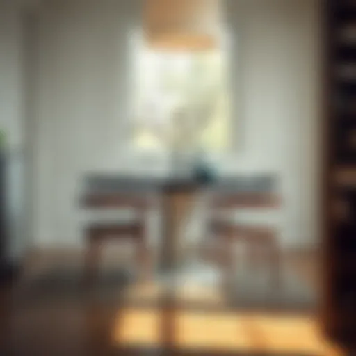 Elegant round table with hidden chair storage