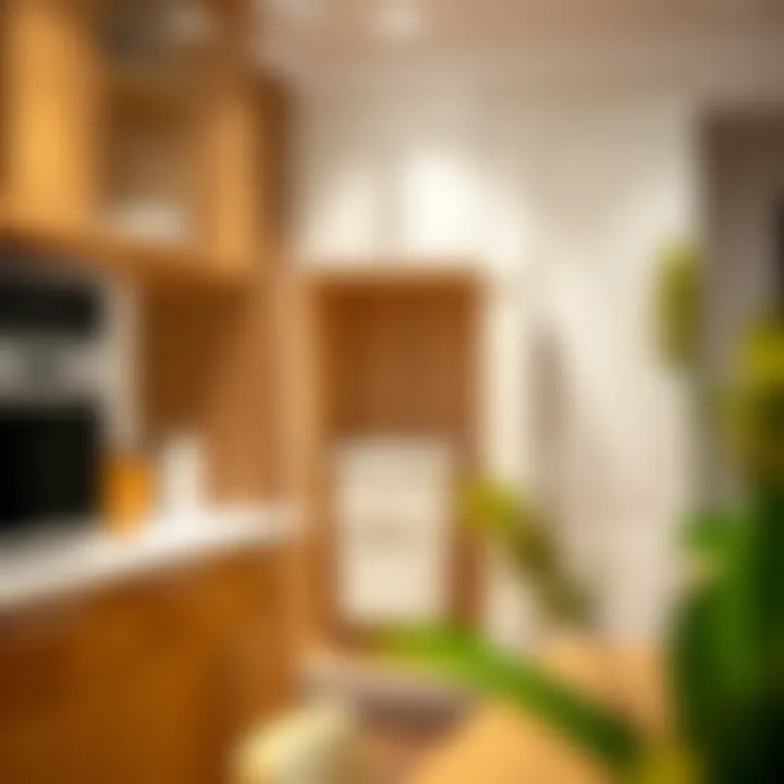 Interior view showcasing the installation of a pull-out trash can in cabinetry