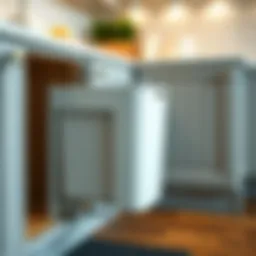 Sleek design of a pull-out trash can fitting perfectly in an 18-inch cabinet