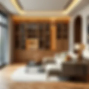 Aesthetic integration of a tall storage cabinet in a contemporary living space