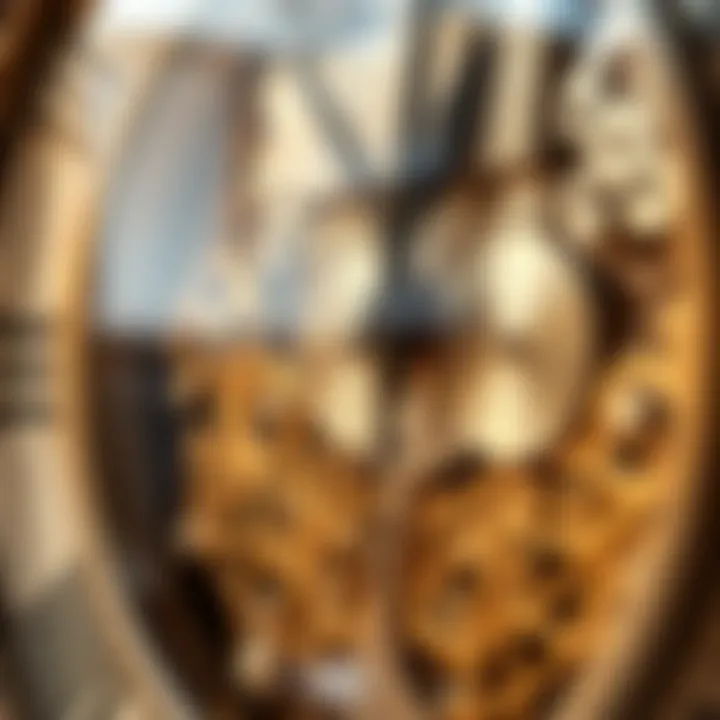 Close-up of intricate clock details and craftsmanship