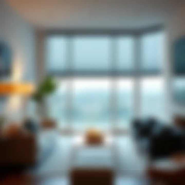 Elegant inverted blinds enhancing modern interior decor