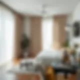 Elegant light filtering curtains in a modern bedroom setting