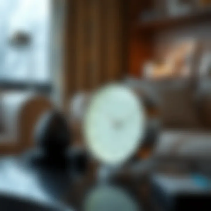 Minimalist table clock enhancing a sleek, contemporary aesthetic