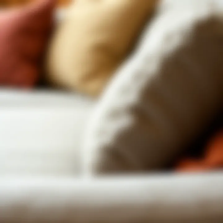 Close-up of plush fabric and stitching on Lovesac sectional