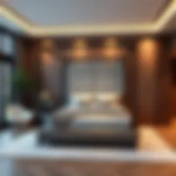 Elegant modern canopy bed in a stylish bedroom setting