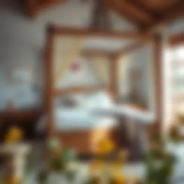 Rustic Charm: Embracing Nature in Design Rustic canopy bed with natural wood finish and cozy bedding