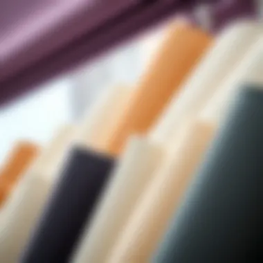 Variety of Fabric Samples for Made to Fit Blinds Close-up of fabric samples for made to fit blinds showcasing variety