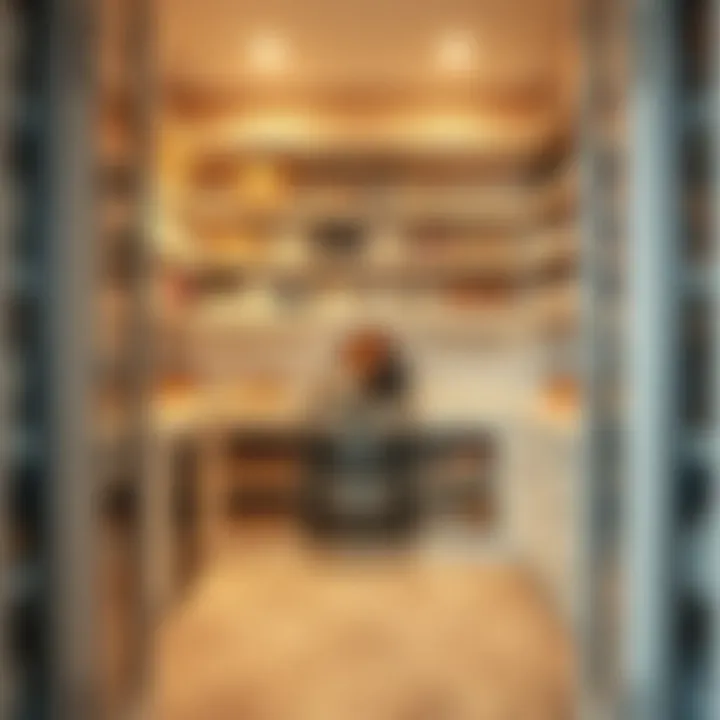Efficient Pantry Layout Showcase for Maximum Usability Pantry layout design showcasing efficient use of space