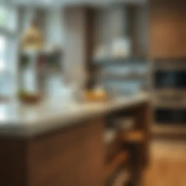 Quality Materials in Kitchen Design Close-up of high-quality materials used in kitchen storage island