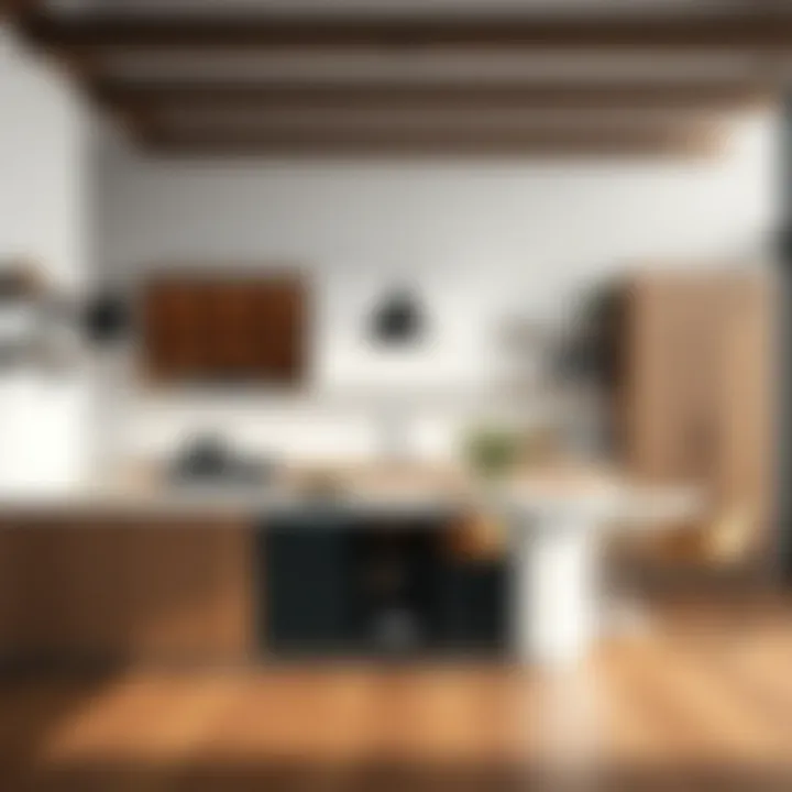 Modern Kitchen Layout with Storage Island Modern kitchen layout featuring a multifunctional storage island