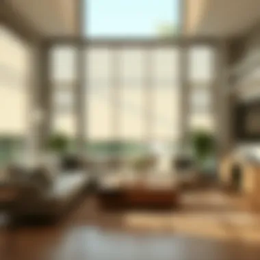 A modern living space enhanced by smart blinds