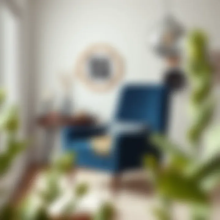 Inviting Navy Blue Side Chair in a Relaxing Space Navy blue side chair in a cozy reading nook with decorative elements