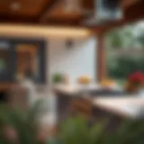 Modern Outdoor Kitchen Elegance Elegant outdoor kitchen design with modern cooktop