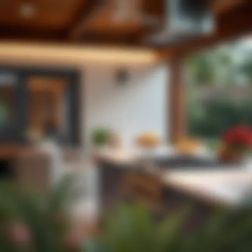 Modern Outdoor Kitchen Elegance Elegant outdoor kitchen design with modern cooktop