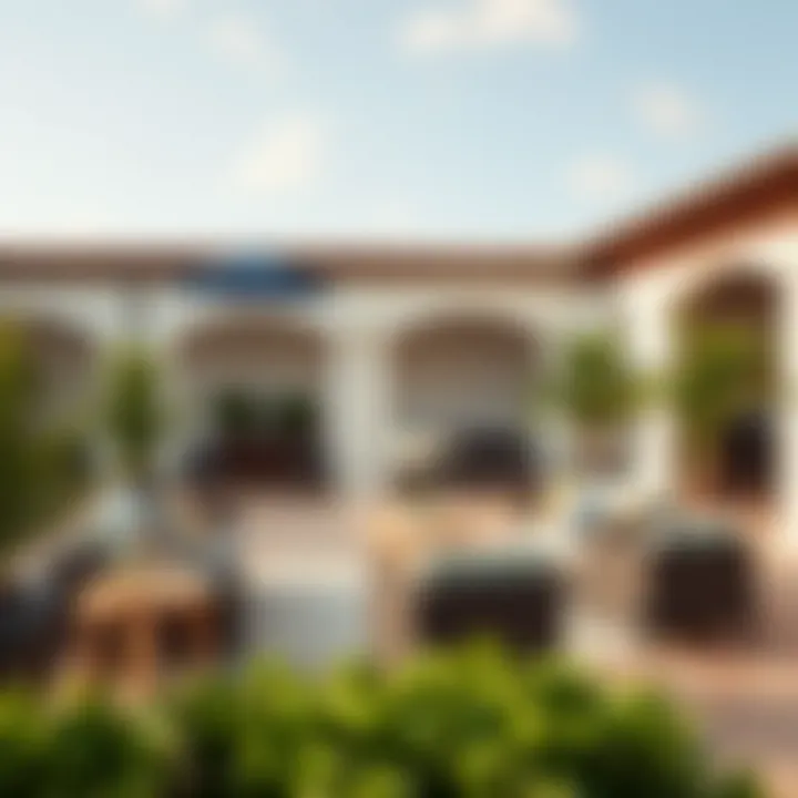 Elegant patio furniture set on a beautiful terrace.