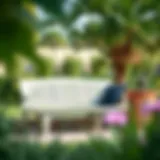 Elegant plastic garden bench in a serene outdoor setting