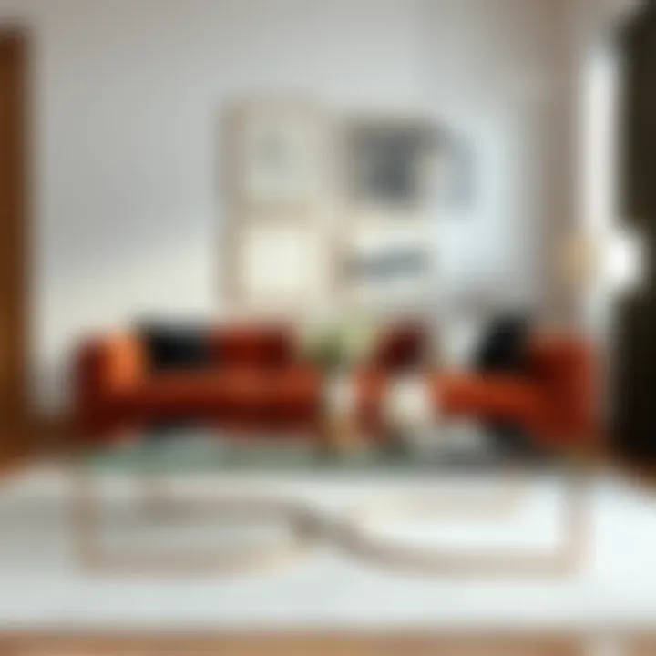 Sophisticated Plexiglass Coffee Table Elegant plexiglass coffee table in modern interior setting