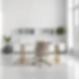 Elegant white desk in a modern office setting