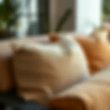 Luxurious Cushion Texture on Recliner Patio Chair Close-up of luxurious cushions on a recliner patio chair showcasing fabric texture