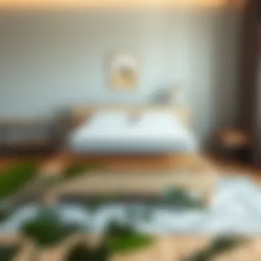 An illustration of slatted platform bed structure demonstrating compatibility with different mattress types