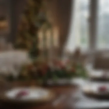Elegant Christmas Table Setting Elegant Christmas table setting with candles and ornaments