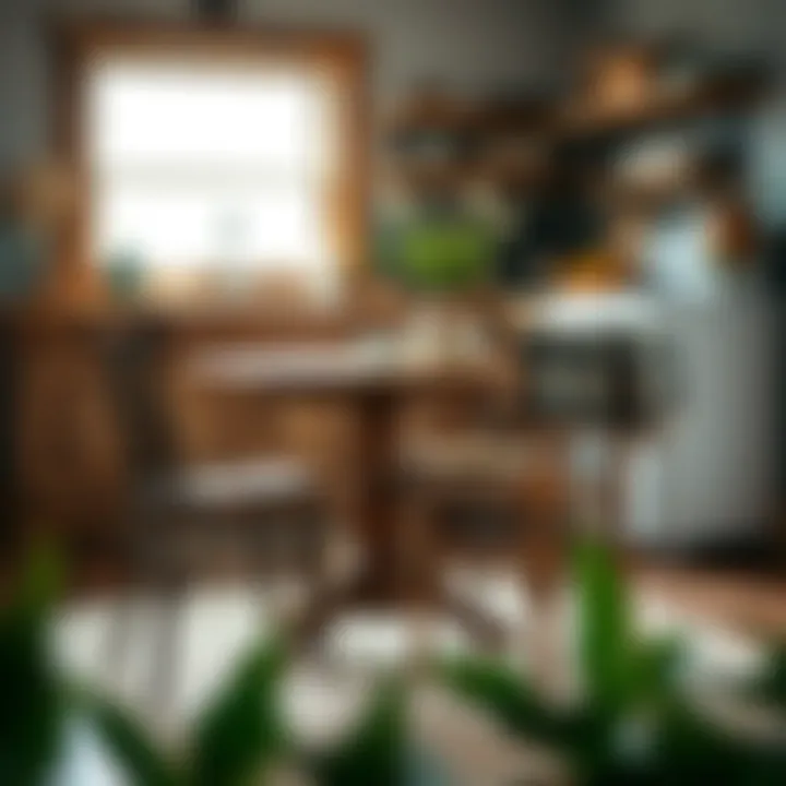 Rustic Charm: Chic Drop Leaf Table and Chair Set Chic drop leaf table with stylish chairs in rustic kitchen