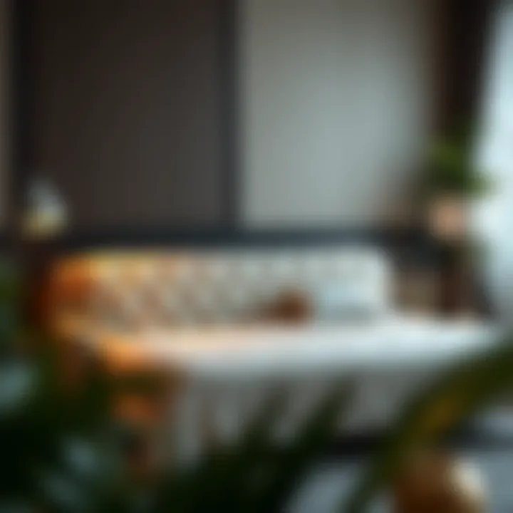 Elegant sofa bed adorned with a stylish mattress cover