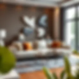 Sophisticated design of a modern sleeper sofa in a stylish living room