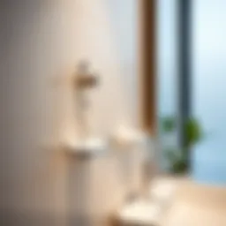 A sleek modern stick-on toothbrush holder mounted on a bathroom wall