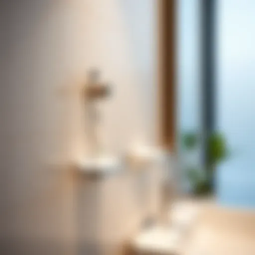 A sleek modern stick-on toothbrush holder mounted on a bathroom wall