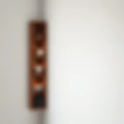 Stylish tall wood corner shelf showcasing elegant design and craftsmanship