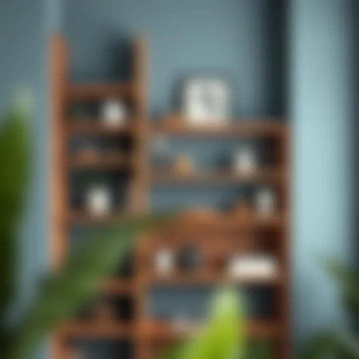 Versatile Shelf Styles A variety of tall wood corner shelf styles highlighting versatility in interior design