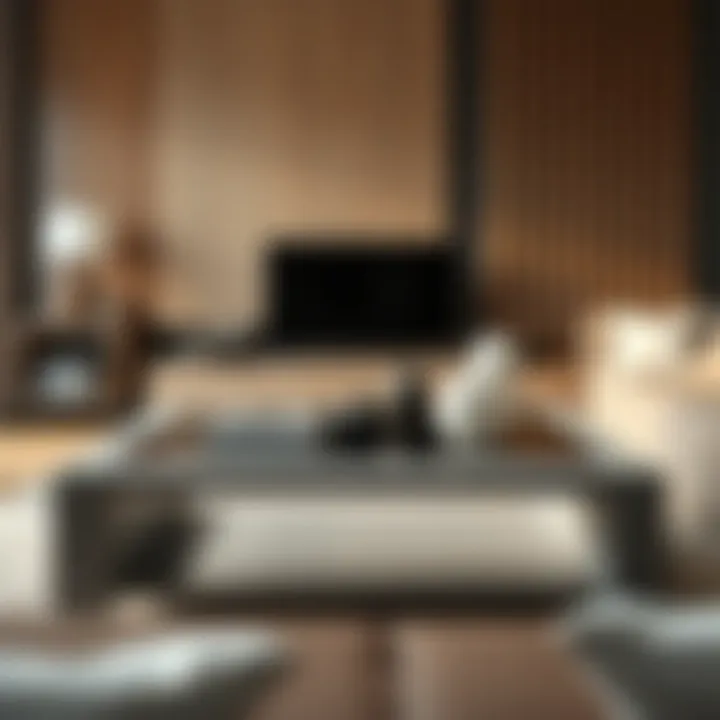 Stylish Gray and Glass Coffee Table Showcasing Minimalist Design Stylish gray and glass coffee table showcasing minimalist design