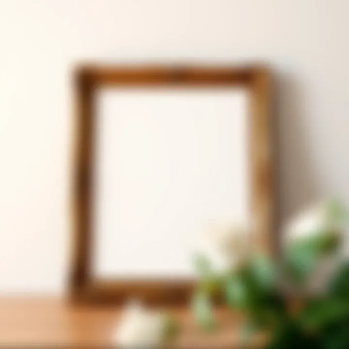 An elegant display of an 8x10 antique frame against a soft, neutral backdrop