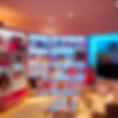 Artistic Lighting for Barbie Collections Artistic lighting setup enhancing the visibility of Barbie collections