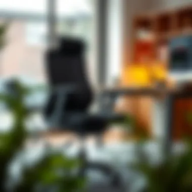 Ergonomic benefits of a swivel chair presented in a modern workspace