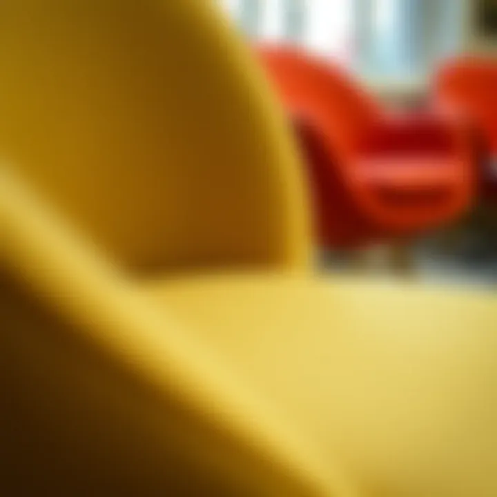 A close-up of swivel chair materials highlighting texture and durability
