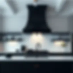 Elegant black kitchen hood in a modern setting