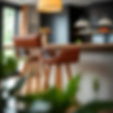 Elegant Leather Counter Stools with Color Variations Elegant leather counter stools showcasing different color options