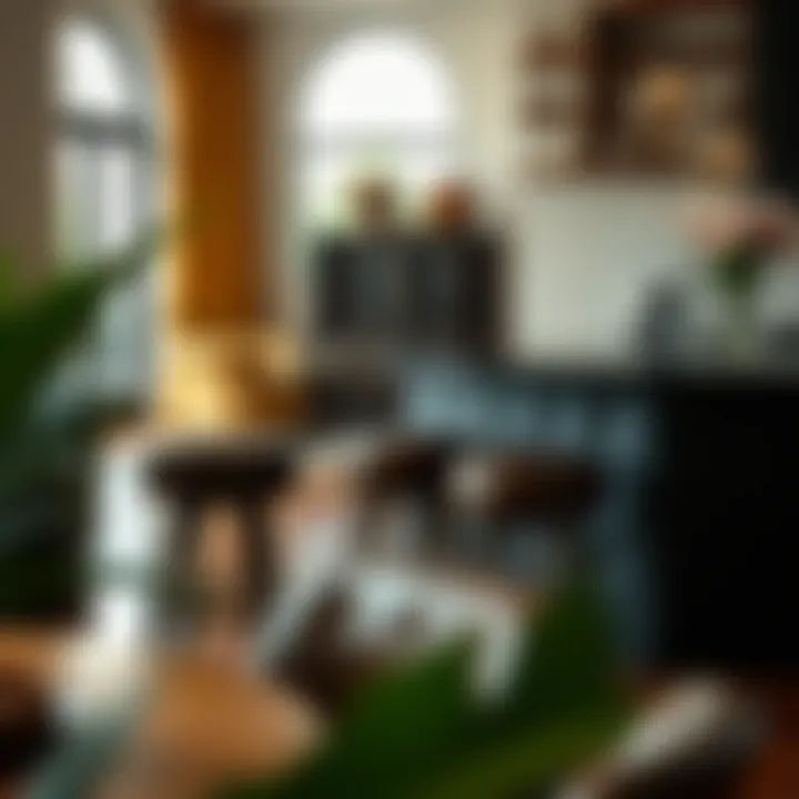 Leather Counter Stools Integrated with Chic Furniture Combination of leather counter stools with other furniture in a chic space