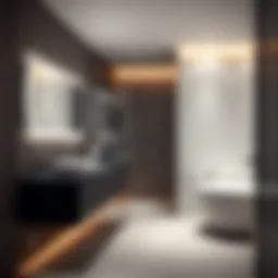 Modern built-in bathroom showcasing sleek lines and innovative materials