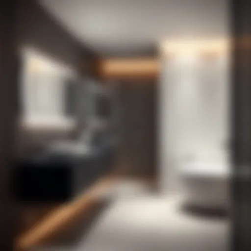 Modern built-in bathroom showcasing sleek lines and innovative materials