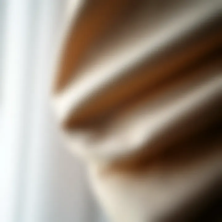 Close-up of luxurious fabric used in blackout curtains showcasing texture