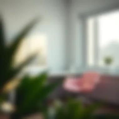 Pink chair complementing a minimalist workspace