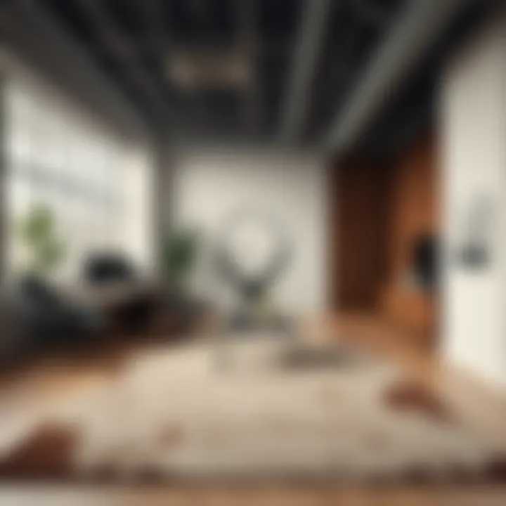 Elevating Aesthetics in the Workplace Contemporary office space that utilizes a ten-foot rug to elevate the aesthetic