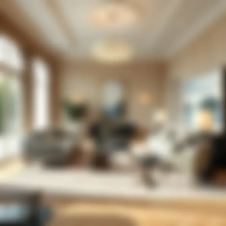 Defining Spaces with Elegance Luxurious living room featuring a ten-foot rug that defines the seating area