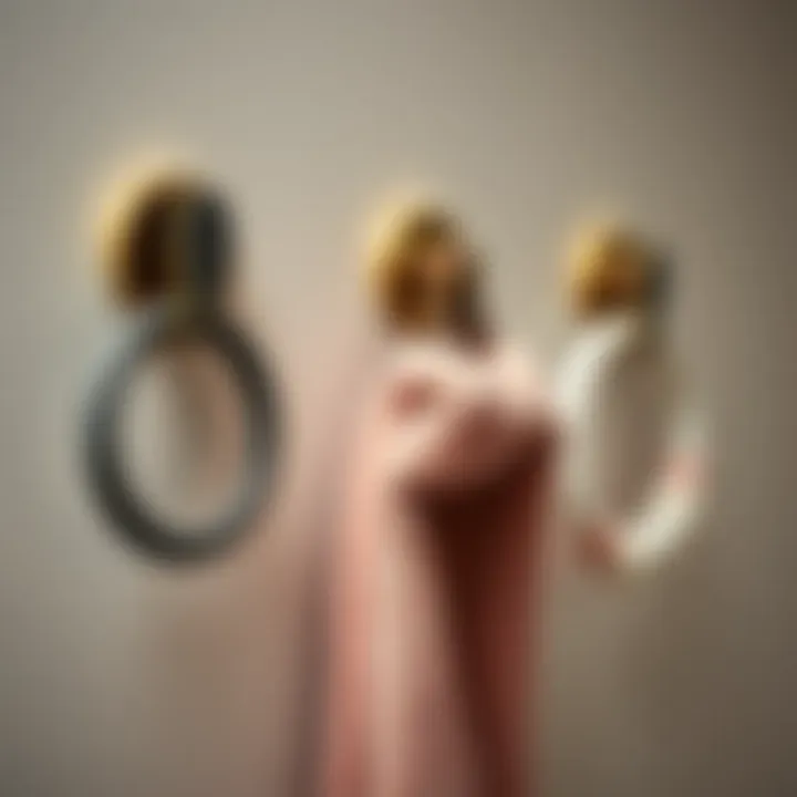 Exploring Diverse Material Options Close-up of materials used for stick-on towel rings showcasing versatility
