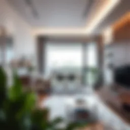 Stylish expandable wall mount drying rack in modern living space