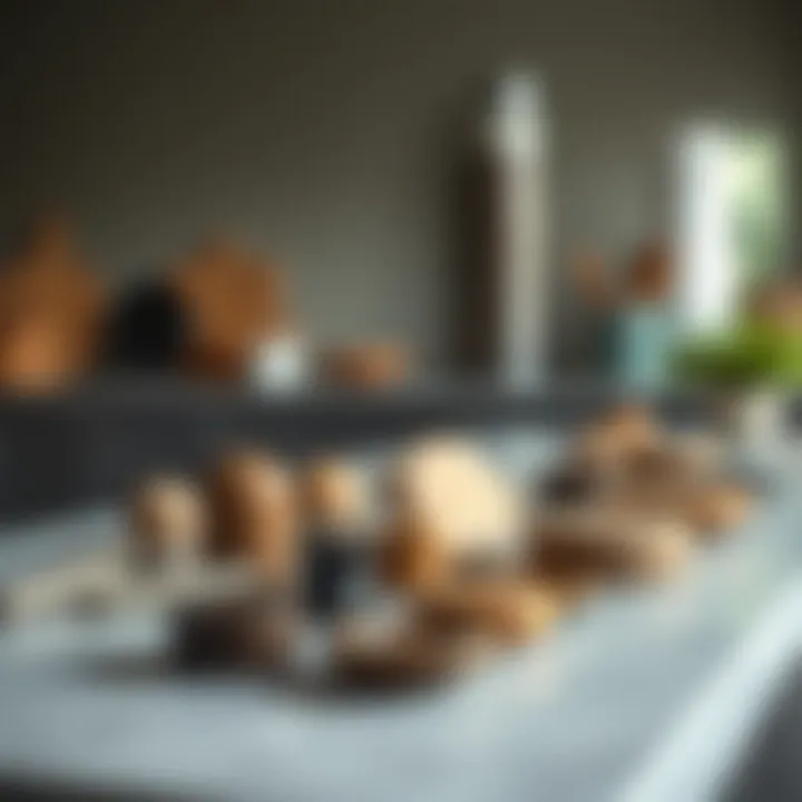 Variety of materials used for round handles displayed on a countertop